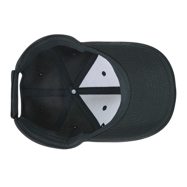 Golf Pique Pattern Adjustable Low Crown Structured Caps Charcoal Grey