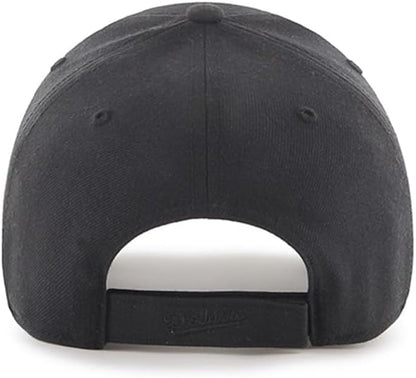 '47 Brand Los Angeles LA Dodgers MVP Hat Cap Velcro-Back Adjustable (Black/Black)…