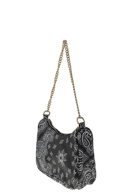 Paisley Bandana U Shape 2way Mini Shoulder Bag Blue