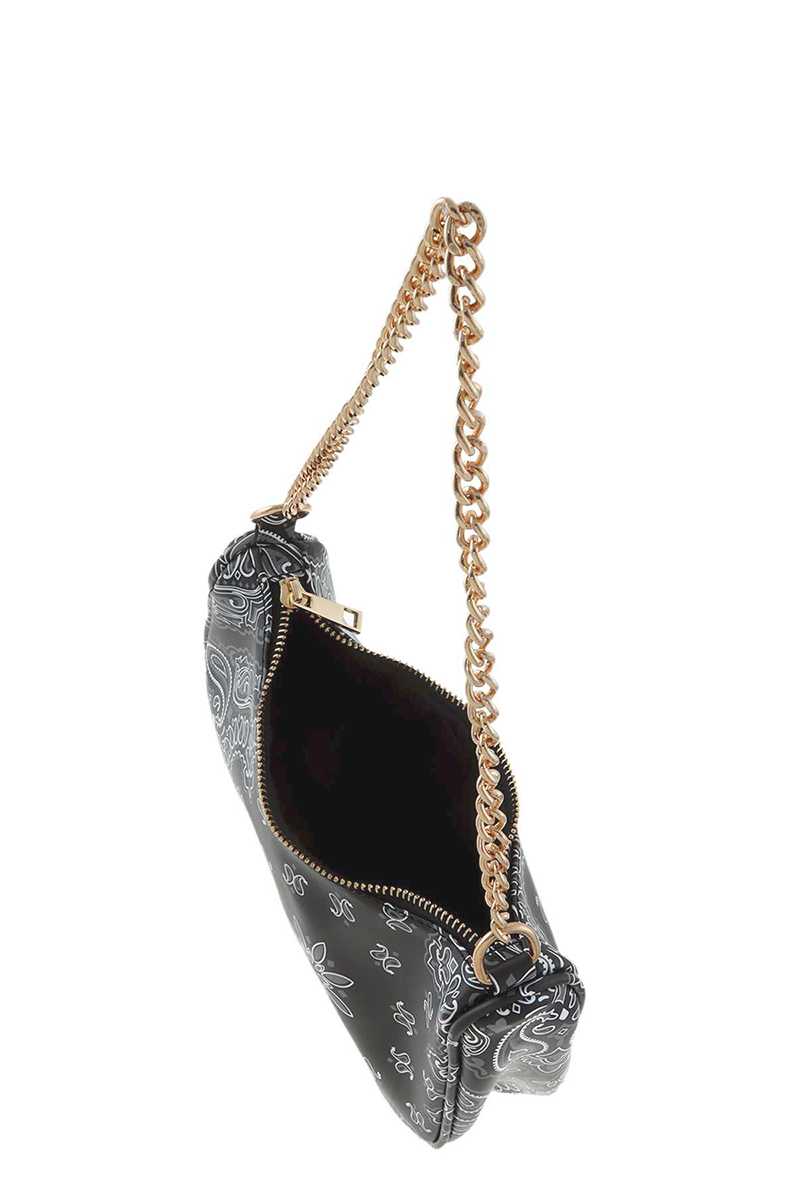 Paisley Bandana U Shape 2way Mini Shoulder Bag Blue
