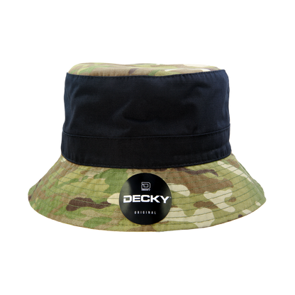 Multi Camo Relaxed Bucket Hat BLACK/CAMO Fisherman Cap