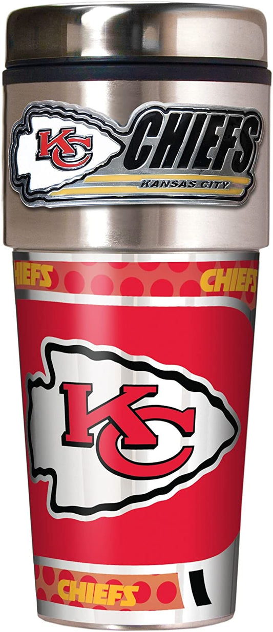 Kansas City Chiefs Metallic Travel Tumbler Stainless Steel 16oz
