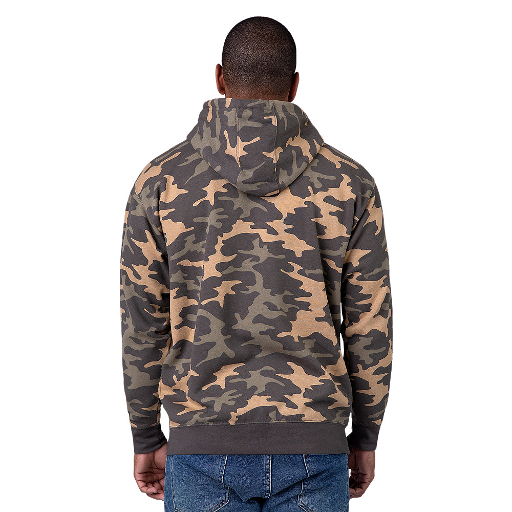 Unisex Premium Pullover Fleece Hoodie Khaki Camo S to 3XL