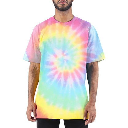 Men's MAX Heavyweight oversized TIE DYE T-SHIRT Sherbet Rainbow